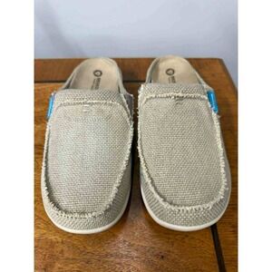 Gecko Man 7.5 Walk Hero Mens Canvas Mule Loafers Tan Slip On Shoes Size 7.5
